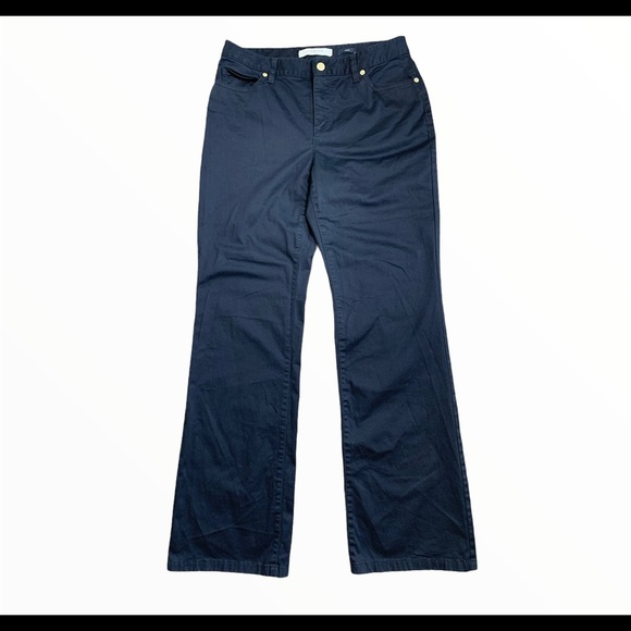 LIZ CLAIBORNE Jackie Straight Leg Trousers With Pockets Black Size 8 - Picture 3 of 12